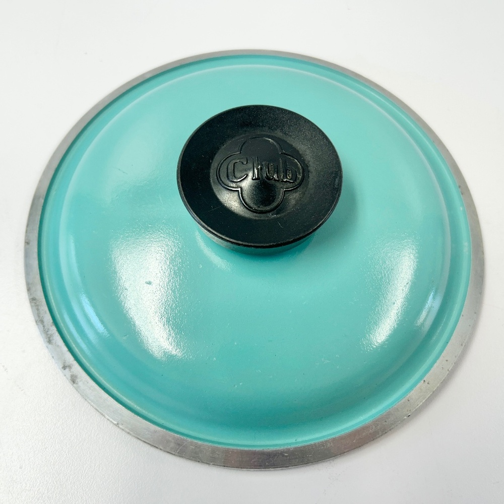 Vintage Club Aluminum One Quart 6.25in Saucepan Turquoise Replacement Lid Only